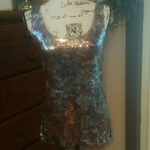 INC Sequin racerback tank